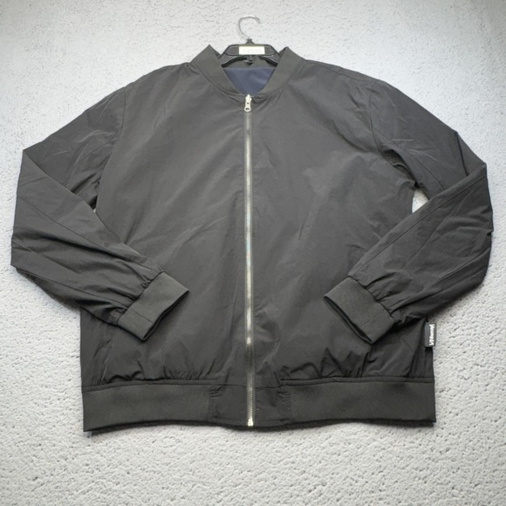 YoungLA Jacket Mens Extra Large Black Bomber Zip Lightweight‎ Stretch Athletic